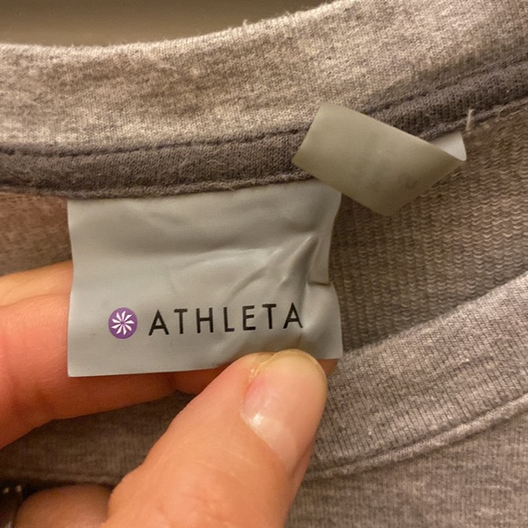 Athleta 🔥 Gray Crew Neck Sweatshirt Sz S - Picture 3 of 7